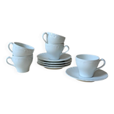 Set of 5 white cups