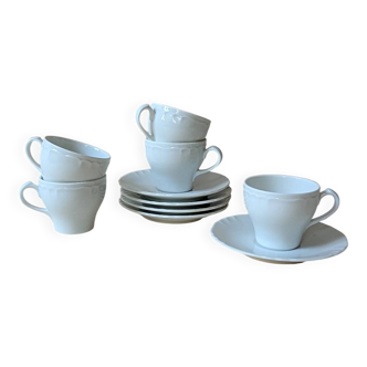 Set of 5 white cups