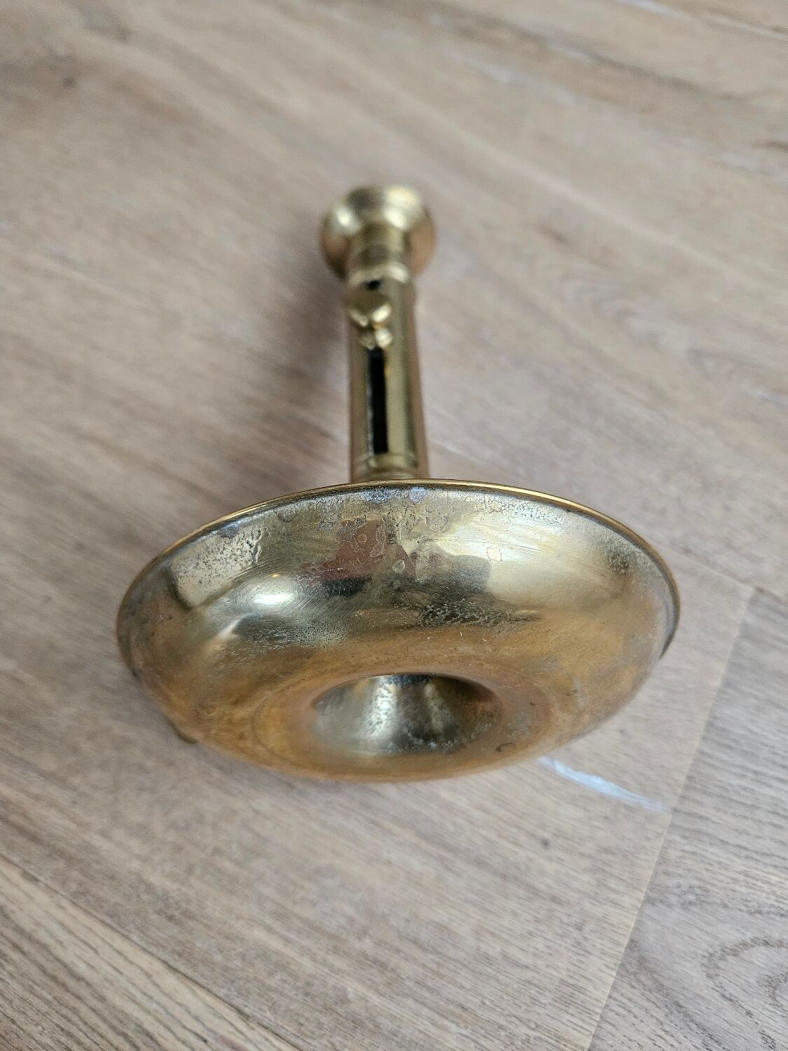 Hand candlestick with brass fitter