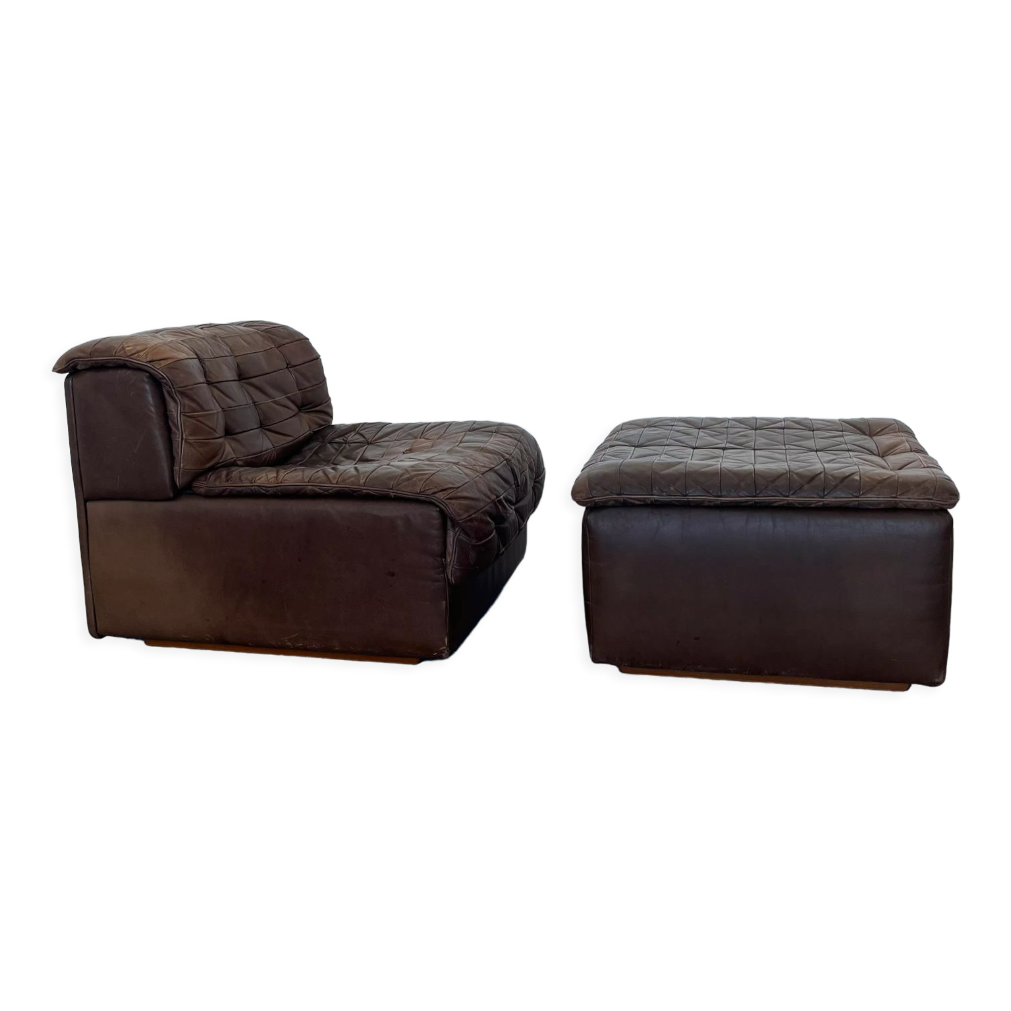 Fauteuil et ottoman DS-11 de De Sede, années 1970