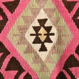 5x10 Long Wide Brown & Pink Tribal Vintage Kilim Rug, 163x298Cm