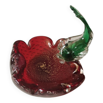 Large Ashtray/Tray Murano, Toso. Fish figurine.