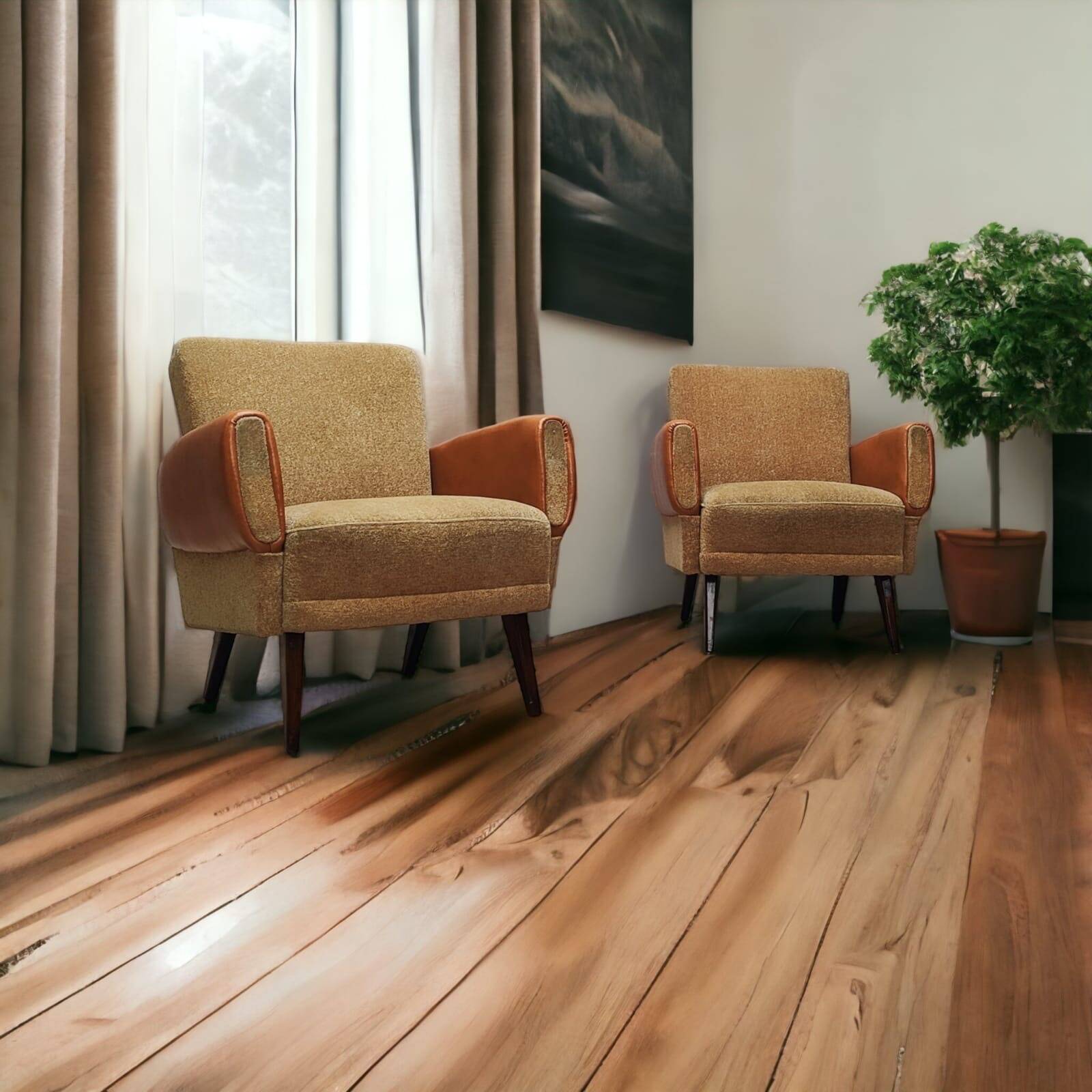 Twee mid century fauteuils