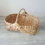 Old wicker basket / woven light leaves