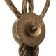 Golden wall lamp with two arms, decorated with a twisted rope bow, 1950s.