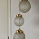 Vintage art deco triple globe waterfall pendant light in frosted glass