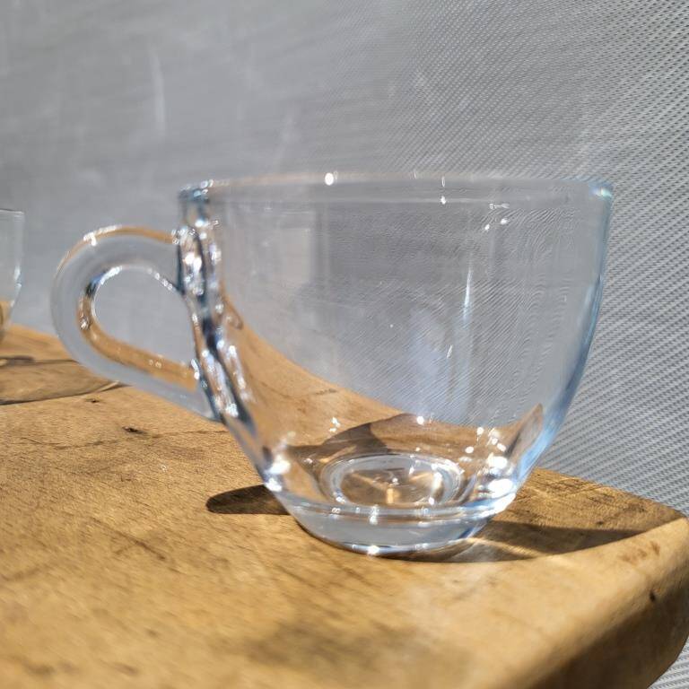 Quintet transparent glass coffee cups