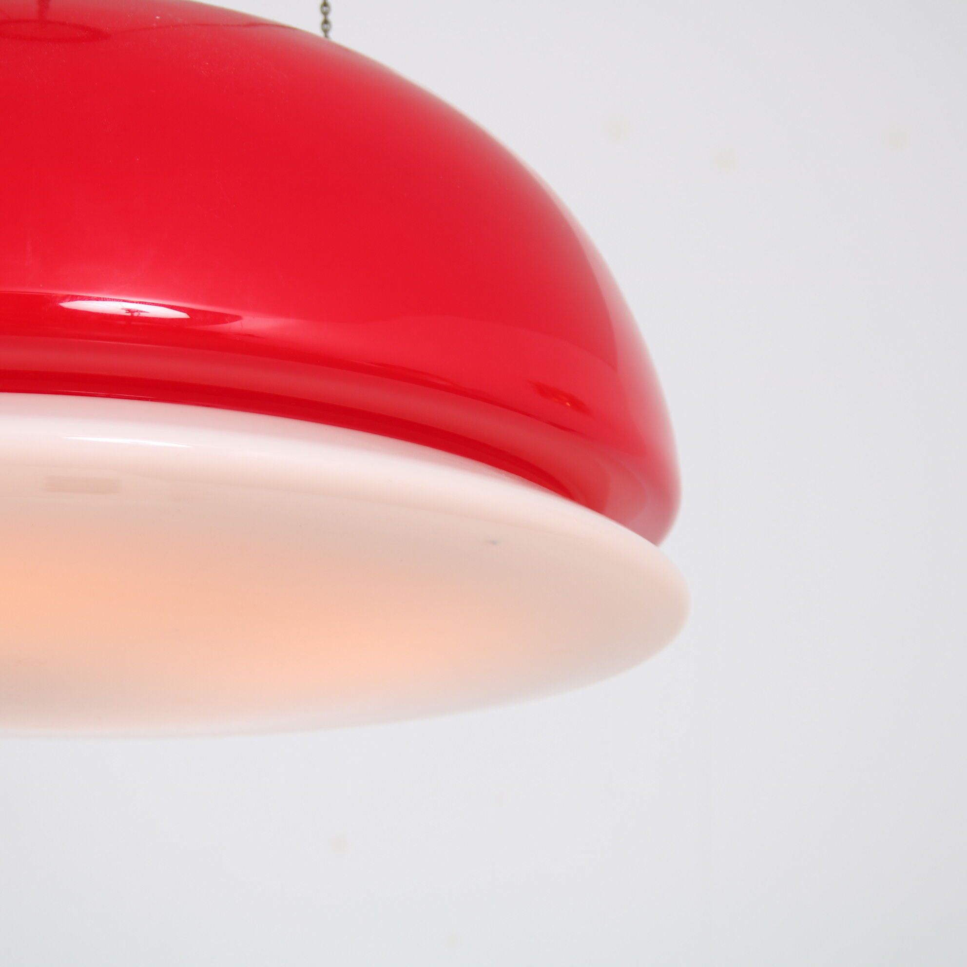 1960s Red glass hanging lamp from Italy