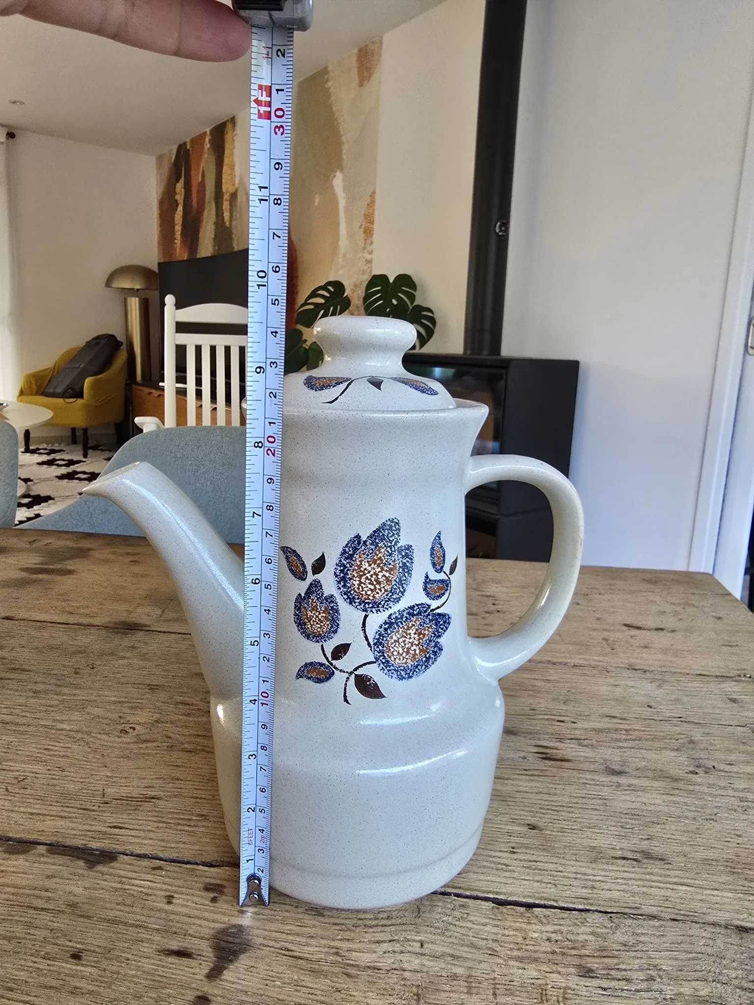 Vintage 1970s coffee pot "Sologne" St Amand earthenware