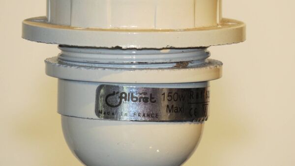Grand pied de lampe d'albret- made in france, années 70's, bleue craquelée