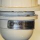 Grand pied de lampe d'albret- made in france, années 70's, bleue craquelée