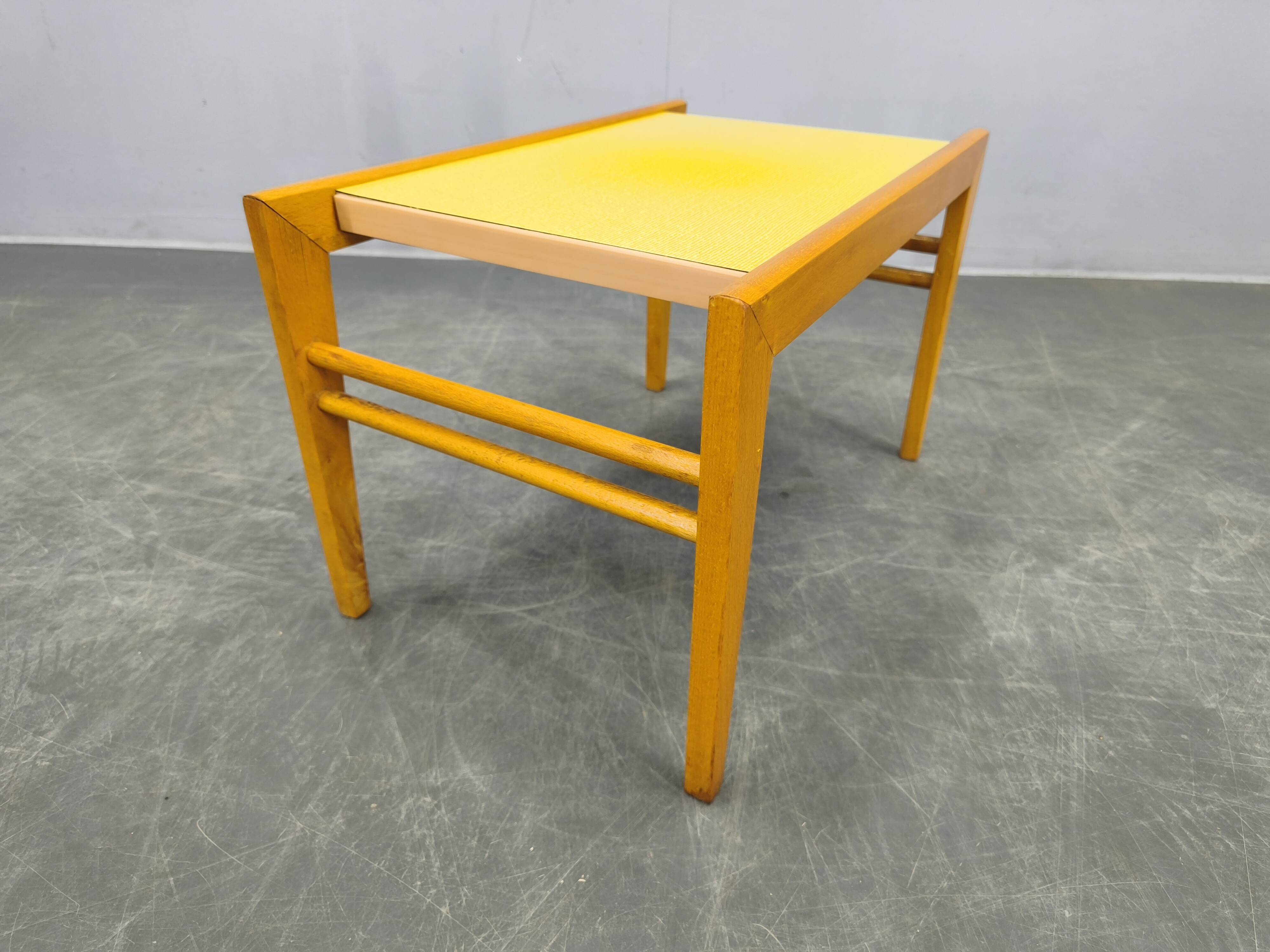 Mid Century Beech Plant Stands with Umakart Tops, 1970s Set