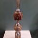 Large marble and chrome metal table lamp base from the 70s