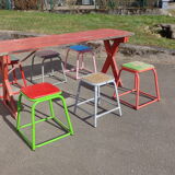 Brewery table and 6 stools
