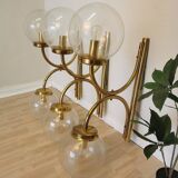 Extra Large Vintage Brass Wall Lamp: Mid-Century Italian Lighting