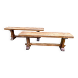 Pair of solid oak benches