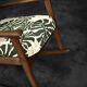Mid-century modern Danish rocking chair in wood and fabric with Monstera leaf pattern, 1960s.