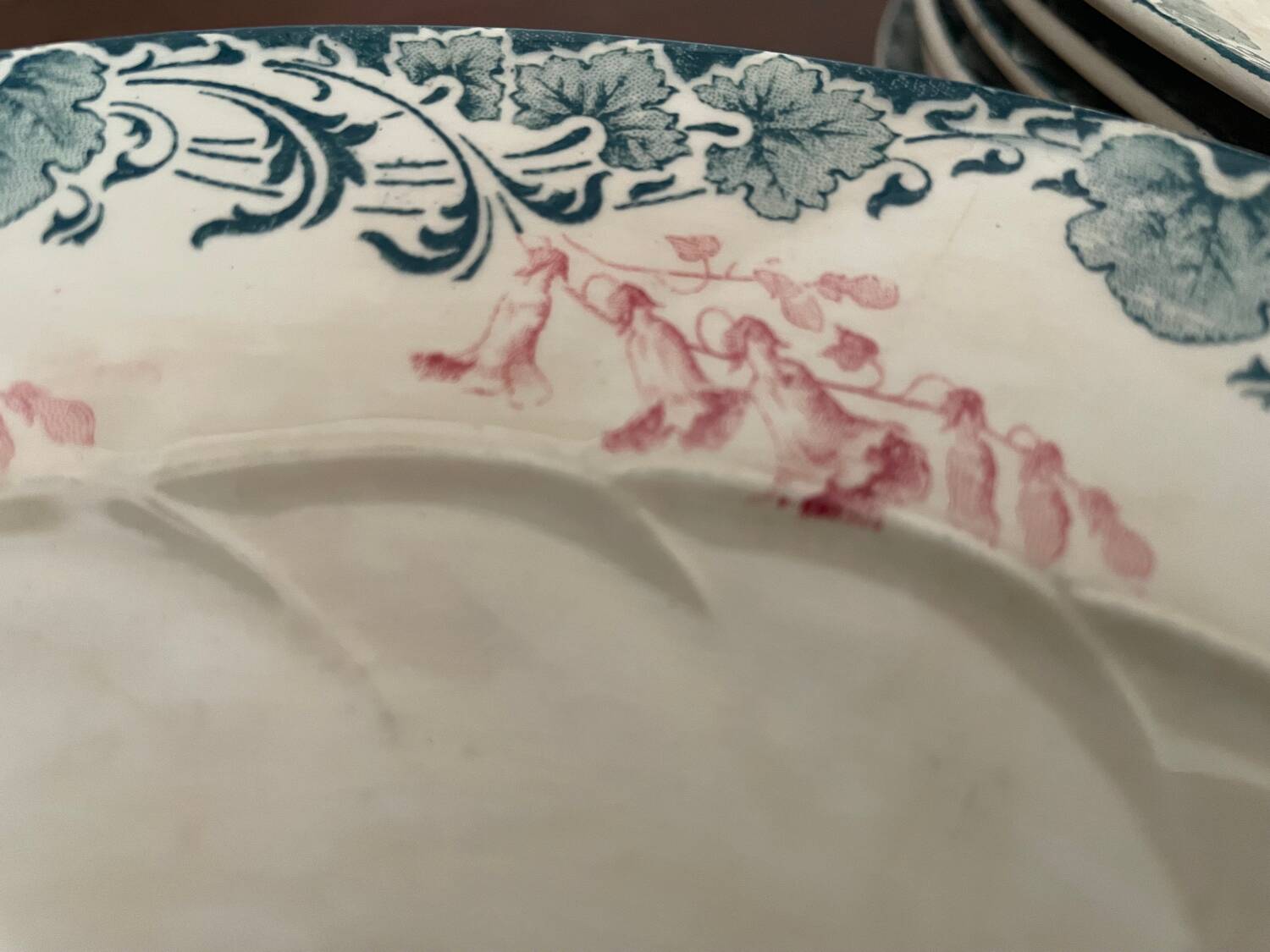 Set of 7 Longwy Art Nouveau plates