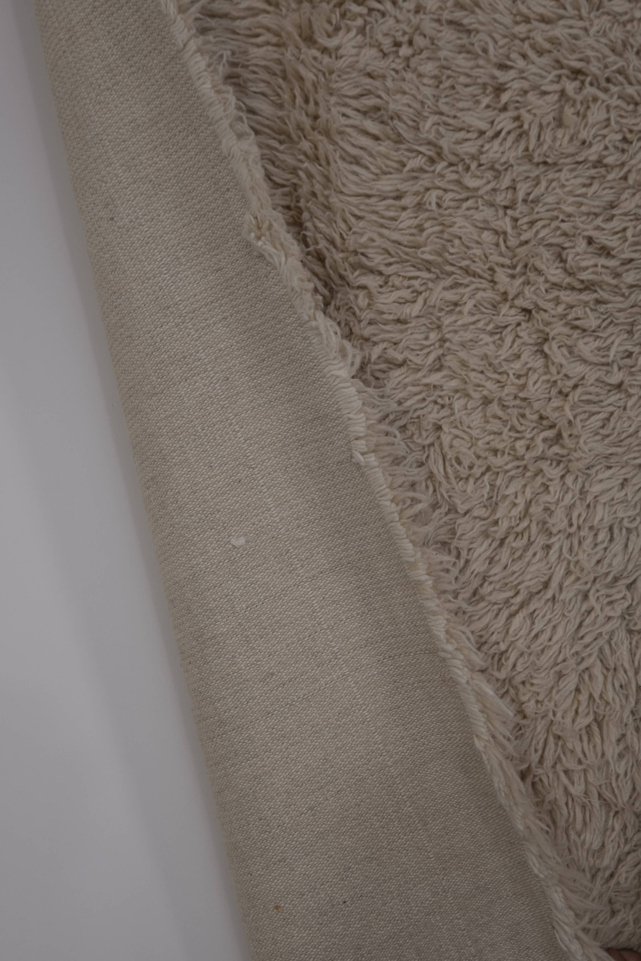 Vintage Natural Wool Turkish Tulu Rug