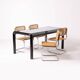 Orsay dining table by Gae Aulenti for Knoll in aluminum and tempered glass