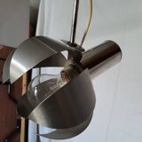 Chrome metal flower chandelier from the 70s