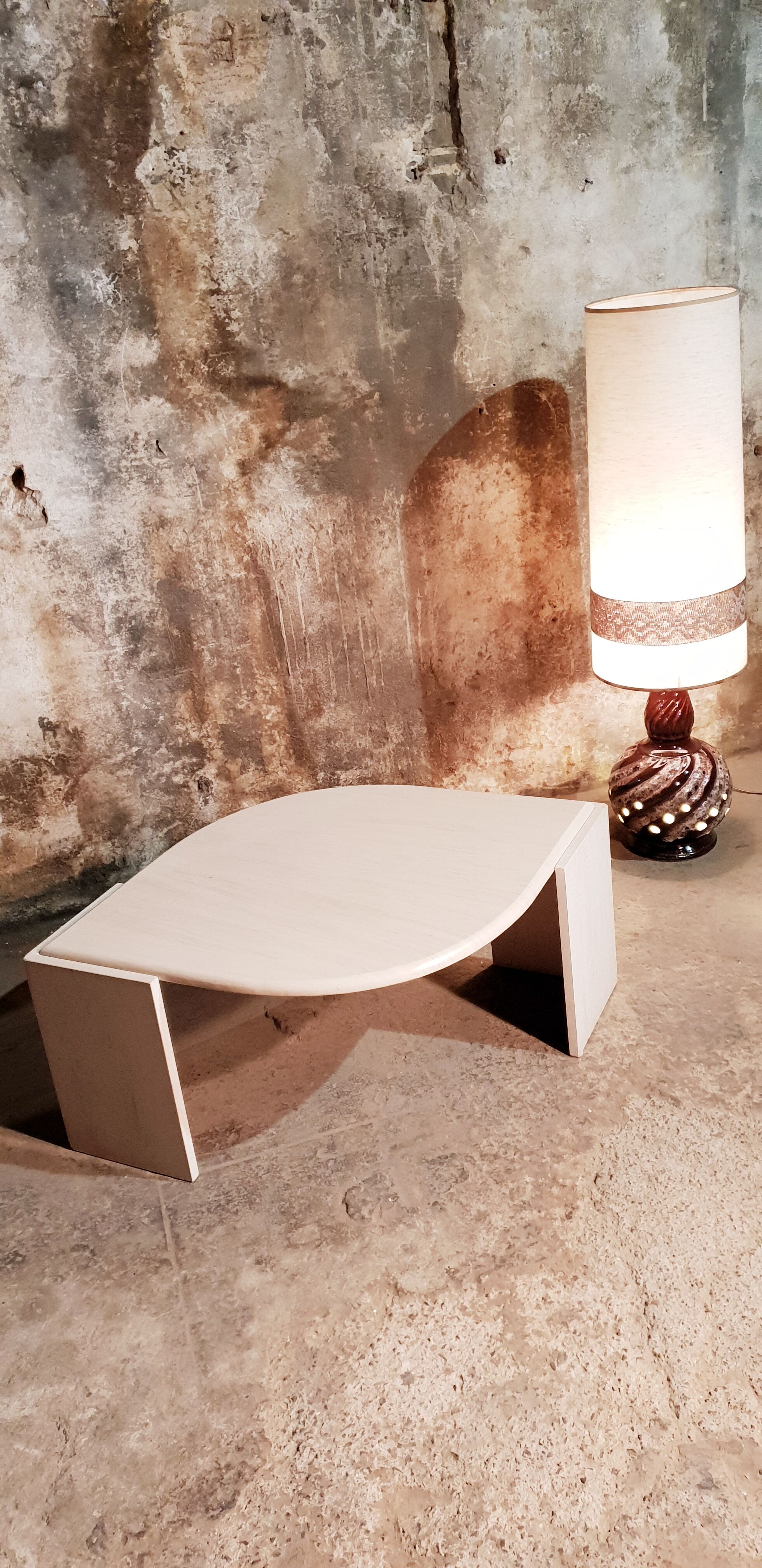 Travertine coffee table