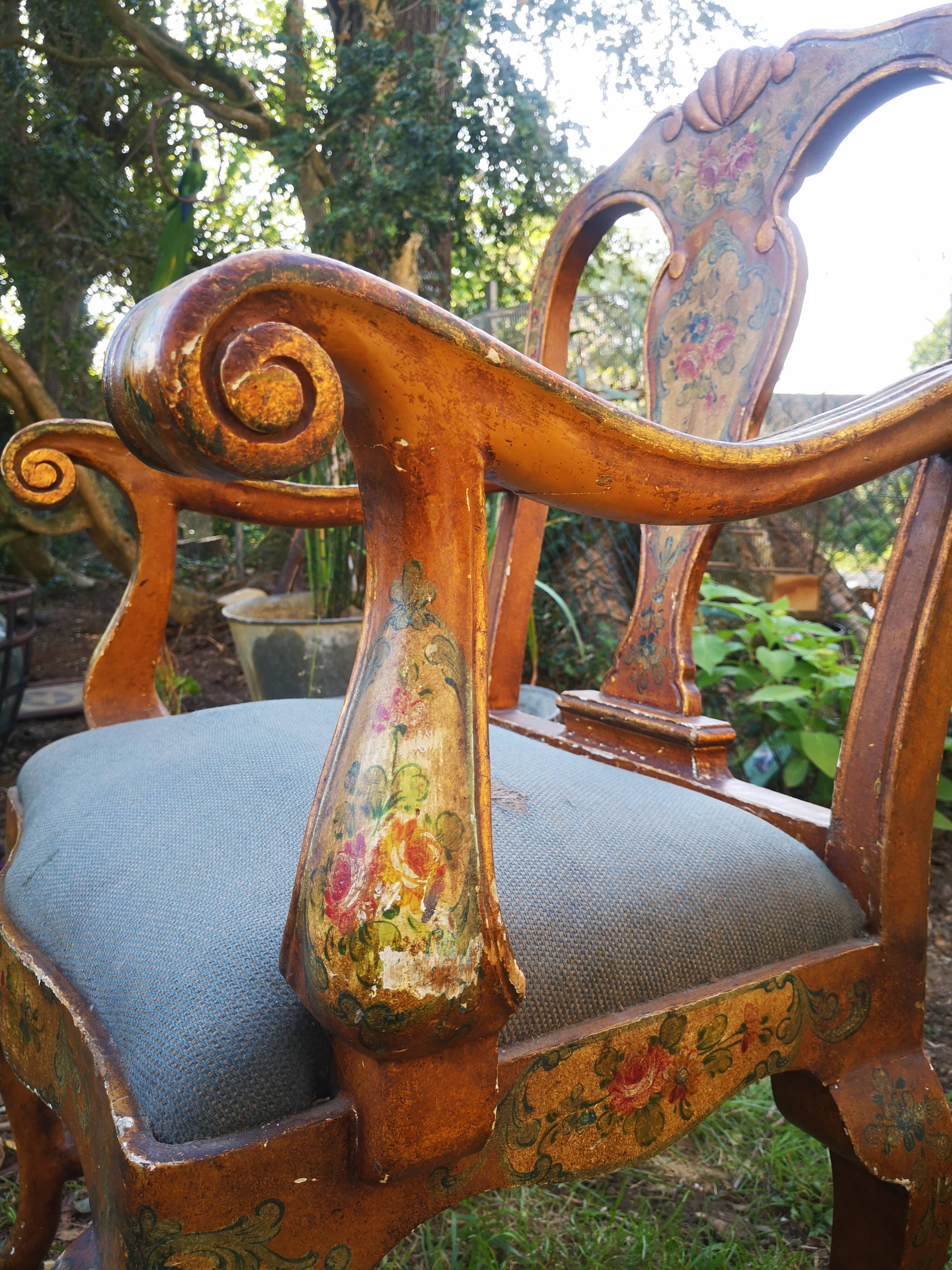 19th painted Italian armchair