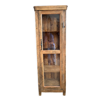 Vitrine en bois brut