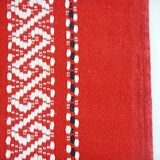 11 red cotton napkins - embroidered Basque style