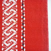 11 serviettes de table en  coton rouge - motifs brodés style basque