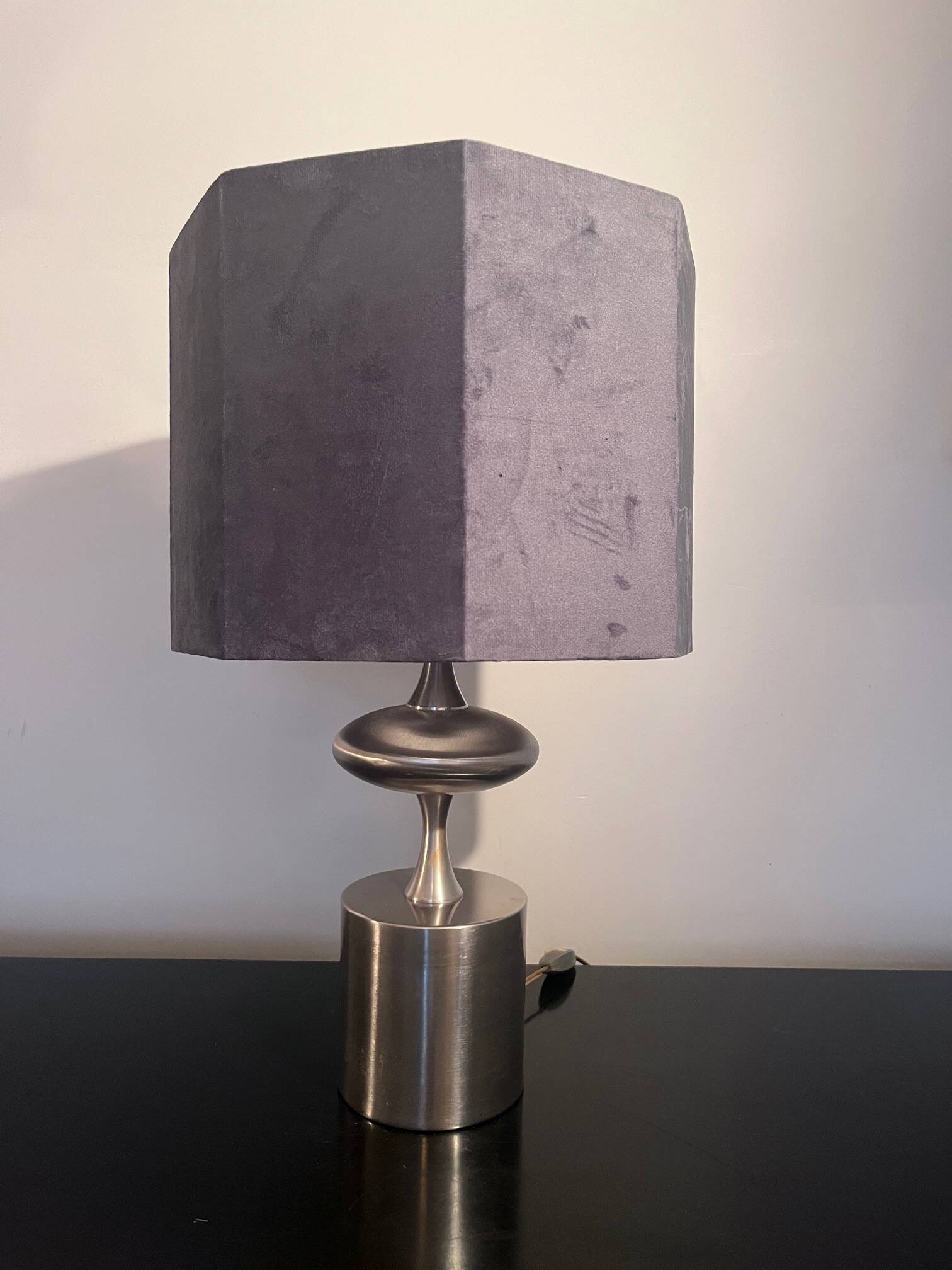 Barbier brushed steel lamp