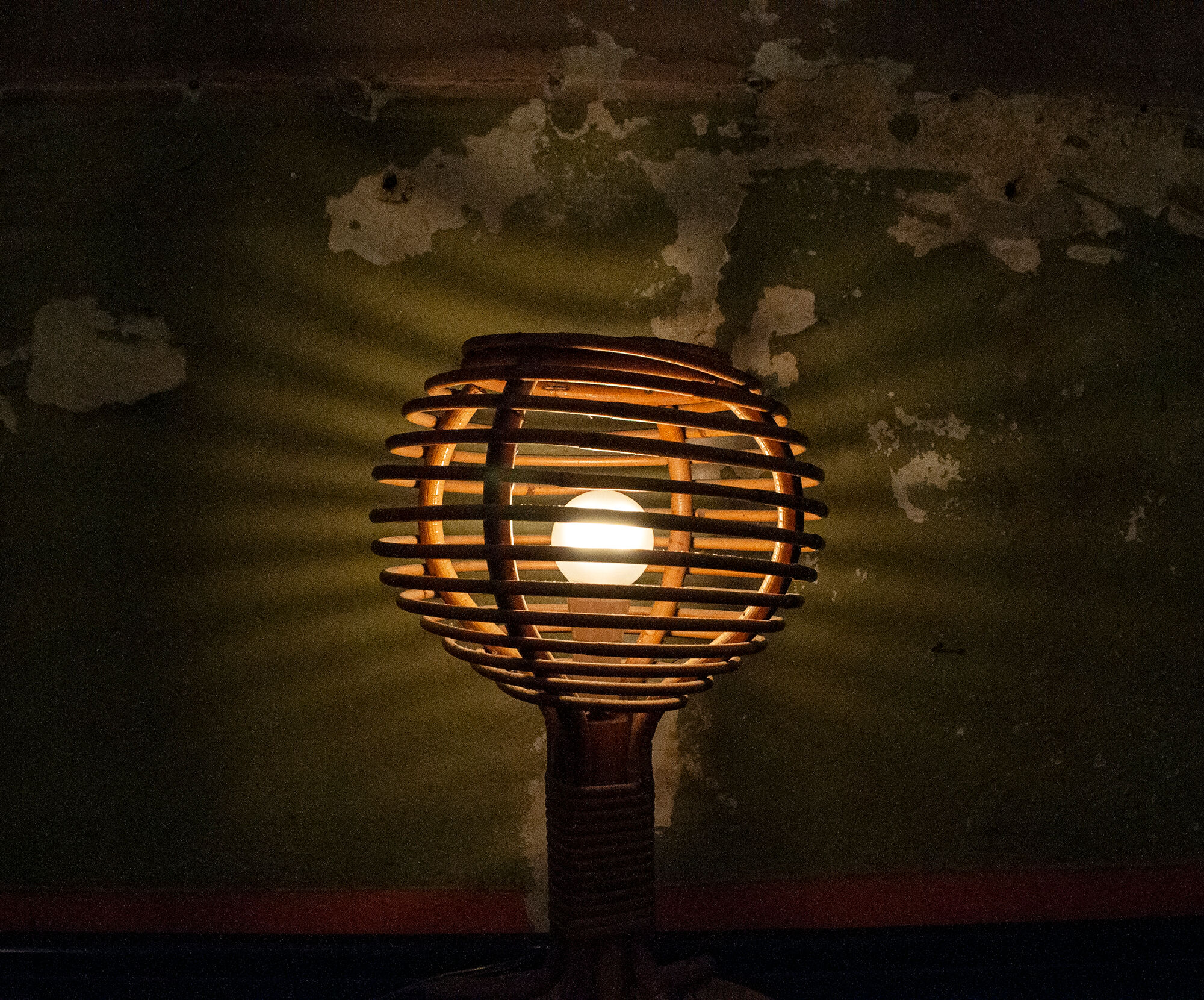 Table lamp in rattan Italia Anni '60