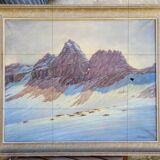 Old large vintage painting signed A. WEBER from the 1940s and 1950s.