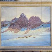 Old large vintage painting signed A. WEBER from the 1940s and 1950s.
