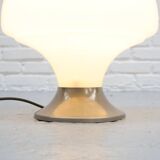 Lampe de table en verre oplain et chrome, années 1970