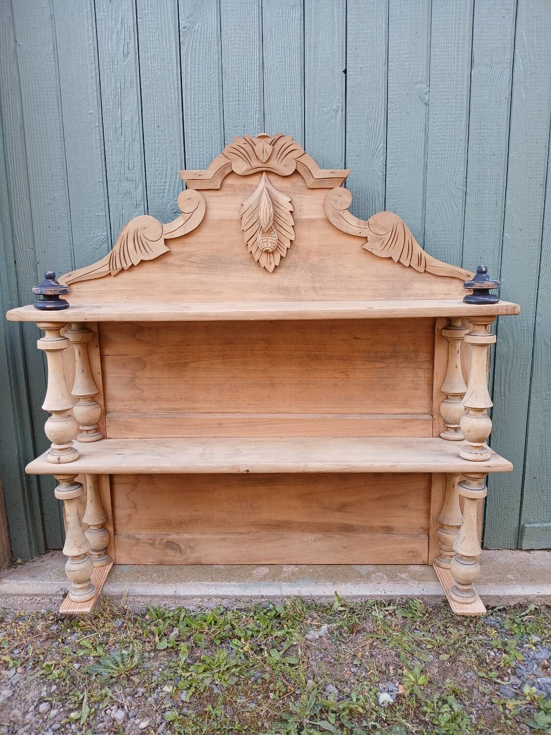 Antique carved wooden shelf