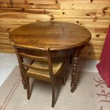 Table ronde style empire Louis Philippe en bois de merisier massif