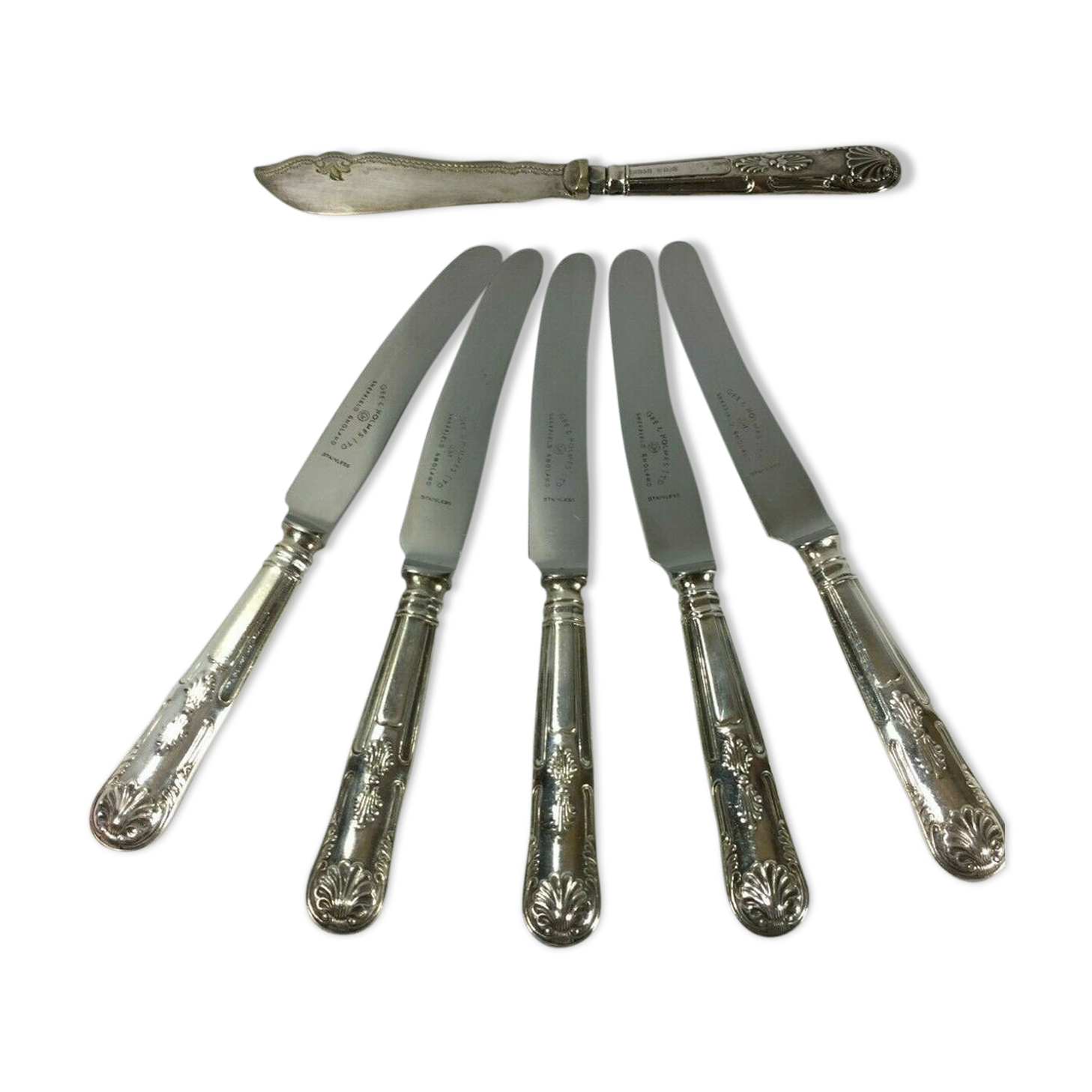 Lot england 1900 modele louis xv coquille epns sheffield poincon