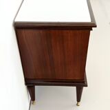 Pair of Black Walnut Nightstands with Marble Top ascr. to Paolo Buffa, Ita