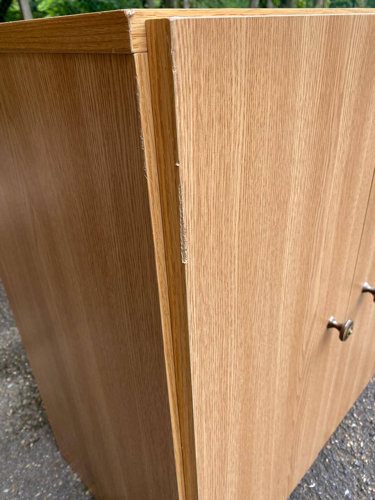 Scandinavian chest of drawers in bleached oak effect wood