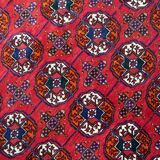 Tapis Vintage Tekke Turkmène Fait Main en Laine – Années 1960 – 126 x 188