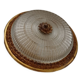 Old round ceiling lamp glass and brass