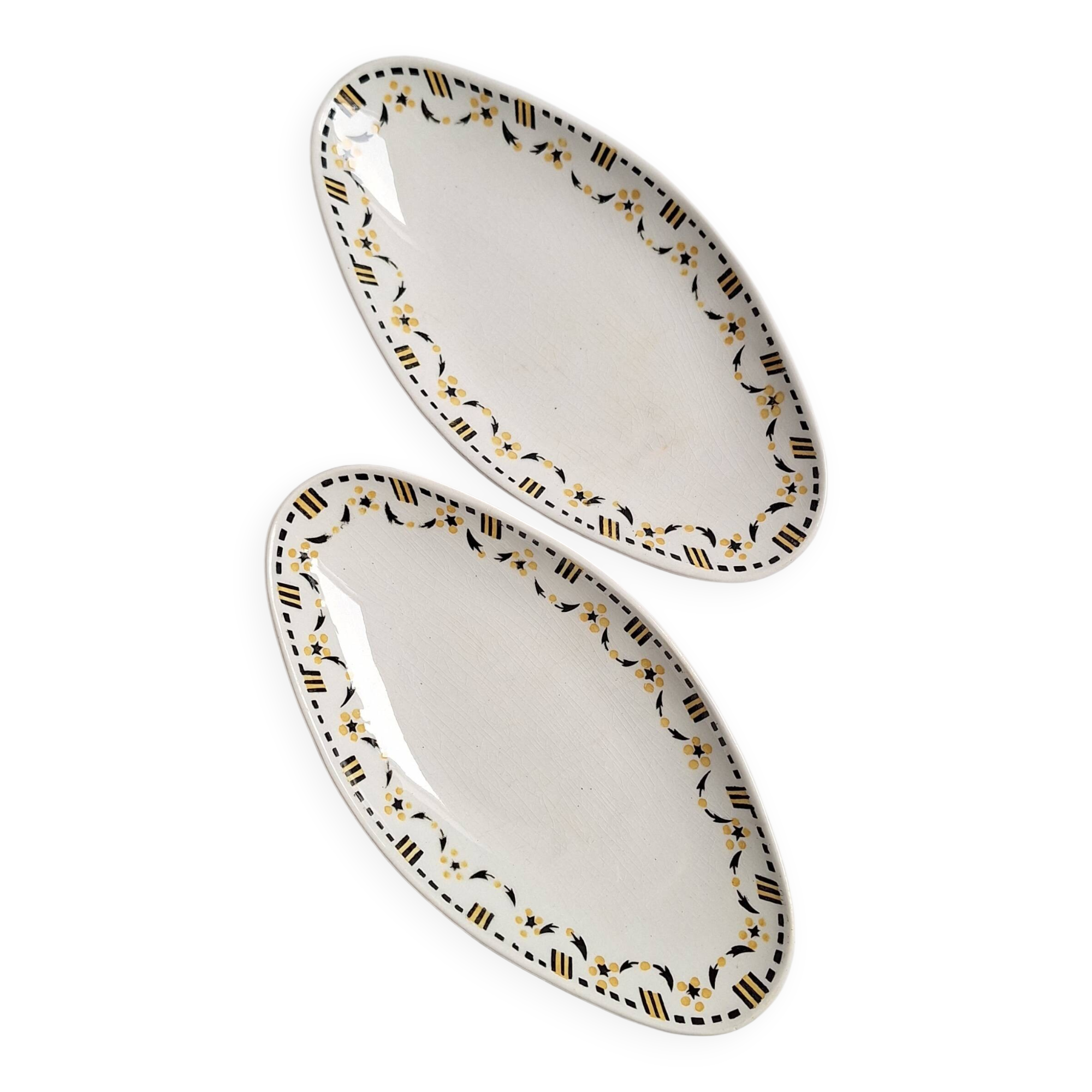 Yellow and black plate Gien 456