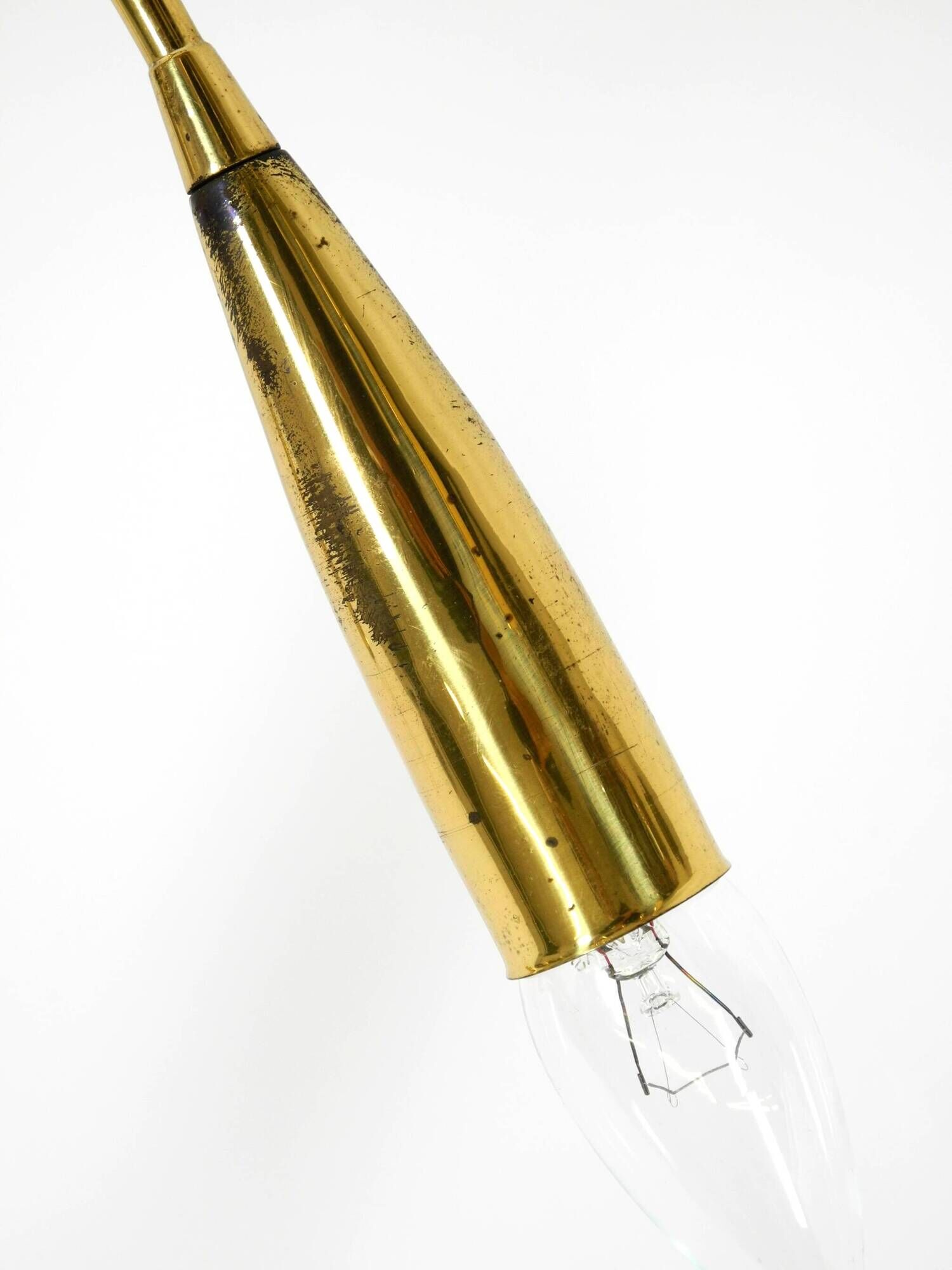 Beautiful large 9-arm Mid-Century Modern brass Sputnik ceiling lamp