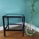 Rectangular table, end of sofa in metal and glass Vintage Vandel stone