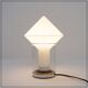Lampe de table Peill & Putzler en verre blanc et chrome, 1970