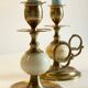 BOUGEOIRS Vintage Onyx Marble and Brass