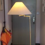 70s brass reading lamp with articulated arm Germany