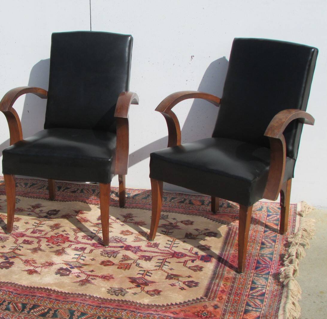 Pair of very chic 1940s bridge armchairs