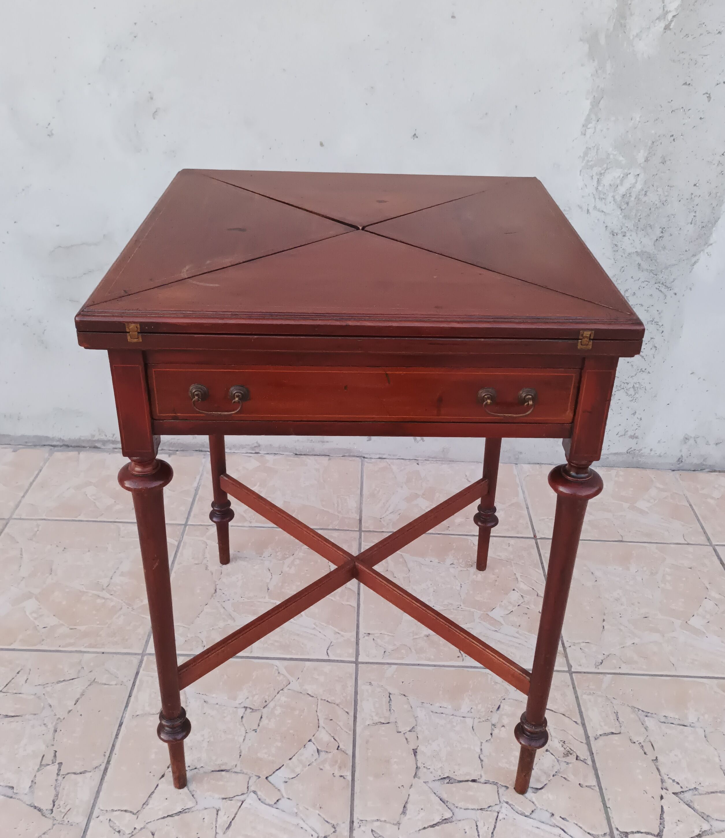 Game table in mahogany late 19th